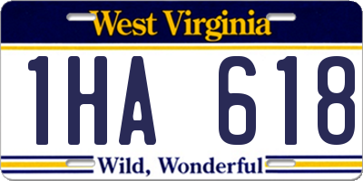 WV license plate 1HA618