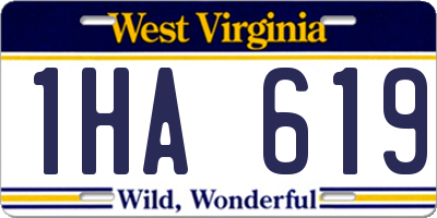 WV license plate 1HA619