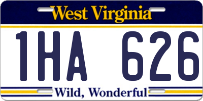 WV license plate 1HA626