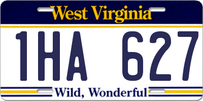 WV license plate 1HA627