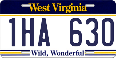 WV license plate 1HA630