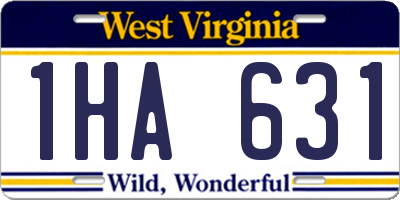 WV license plate 1HA631