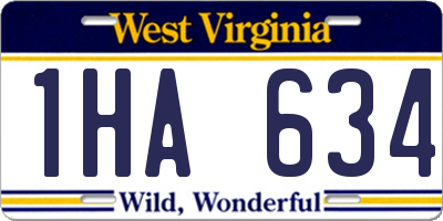 WV license plate 1HA634