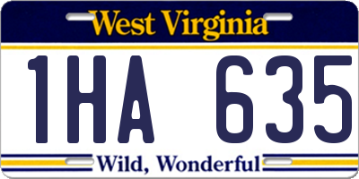 WV license plate 1HA635