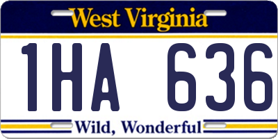 WV license plate 1HA636