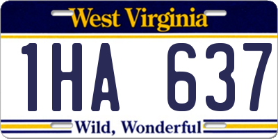 WV license plate 1HA637
