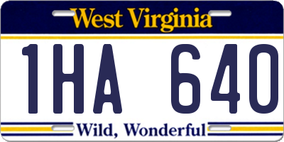 WV license plate 1HA640