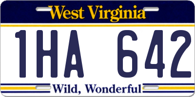 WV license plate 1HA642