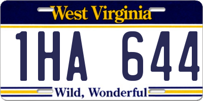 WV license plate 1HA644