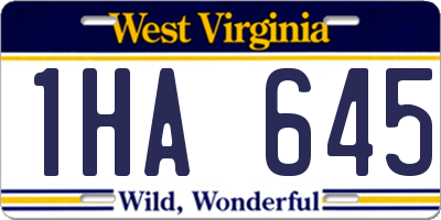 WV license plate 1HA645