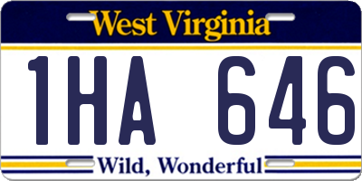 WV license plate 1HA646