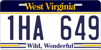 WV license plate 1HA649