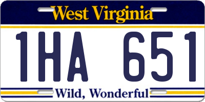 WV license plate 1HA651