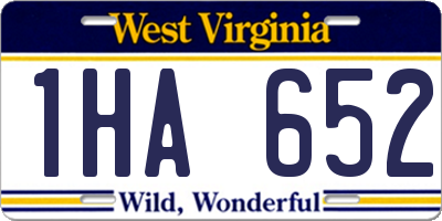 WV license plate 1HA652