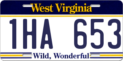 WV license plate 1HA653