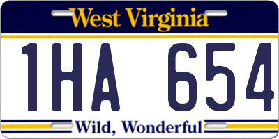 WV license plate 1HA654