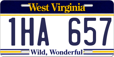 WV license plate 1HA657