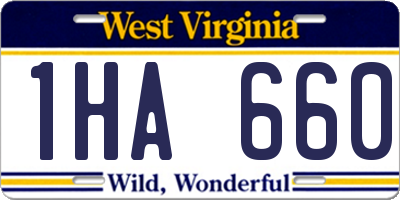WV license plate 1HA660
