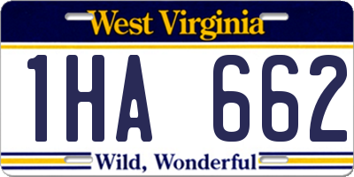 WV license plate 1HA662