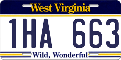 WV license plate 1HA663