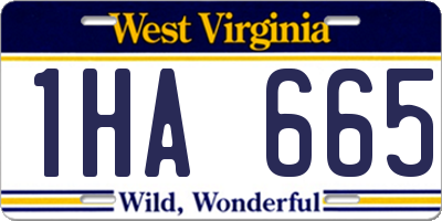 WV license plate 1HA665