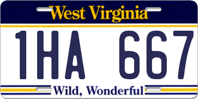 WV license plate 1HA667