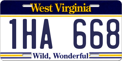 WV license plate 1HA668