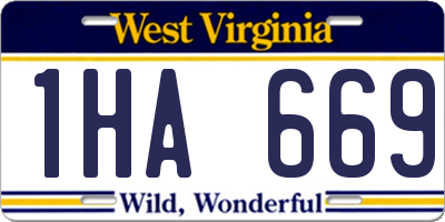 WV license plate 1HA669
