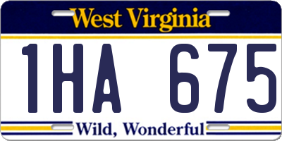 WV license plate 1HA675