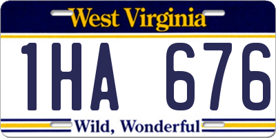 WV license plate 1HA676