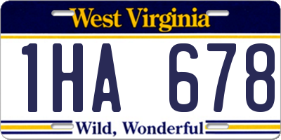 WV license plate 1HA678