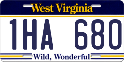WV license plate 1HA680