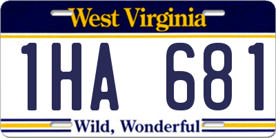 WV license plate 1HA681