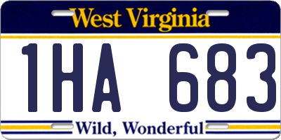 WV license plate 1HA683