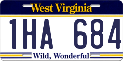 WV license plate 1HA684