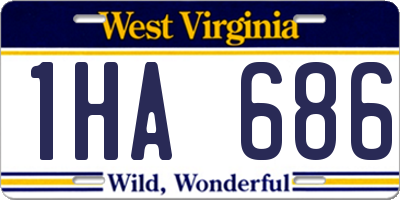 WV license plate 1HA686