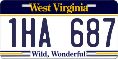 WV license plate 1HA687