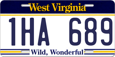 WV license plate 1HA689