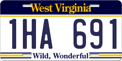 WV license plate 1HA691