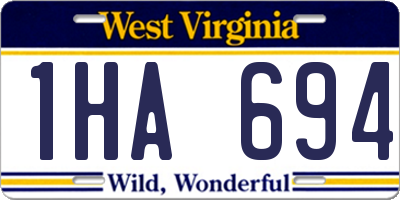 WV license plate 1HA694