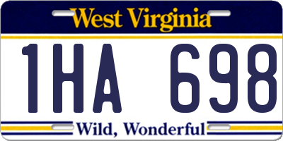 WV license plate 1HA698