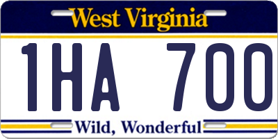 WV license plate 1HA700