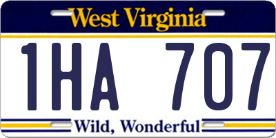 WV license plate 1HA707