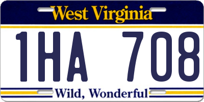 WV license plate 1HA708