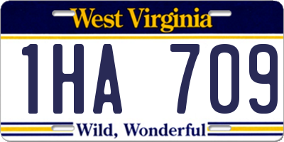 WV license plate 1HA709