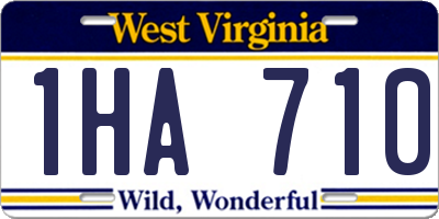 WV license plate 1HA710