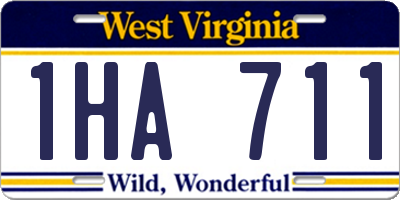 WV license plate 1HA711