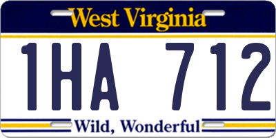 WV license plate 1HA712