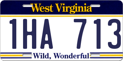 WV license plate 1HA713