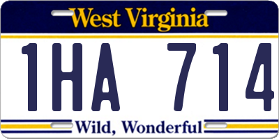WV license plate 1HA714